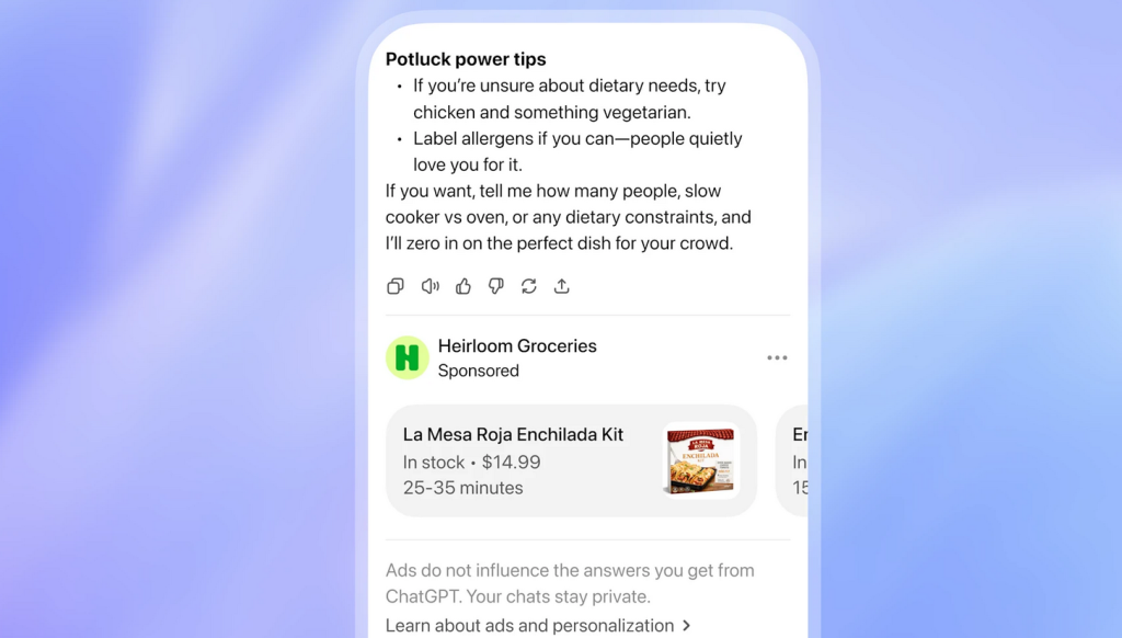 How ChatGPT Ads looks 