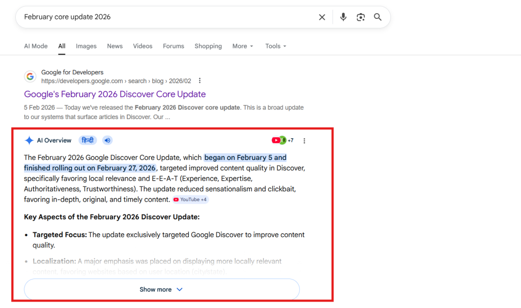 Google AI overview