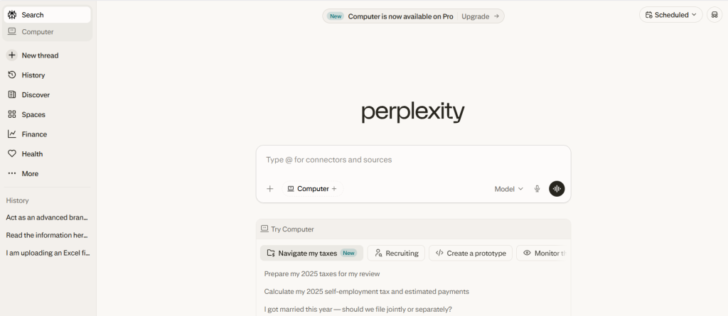 Perplexity AI search