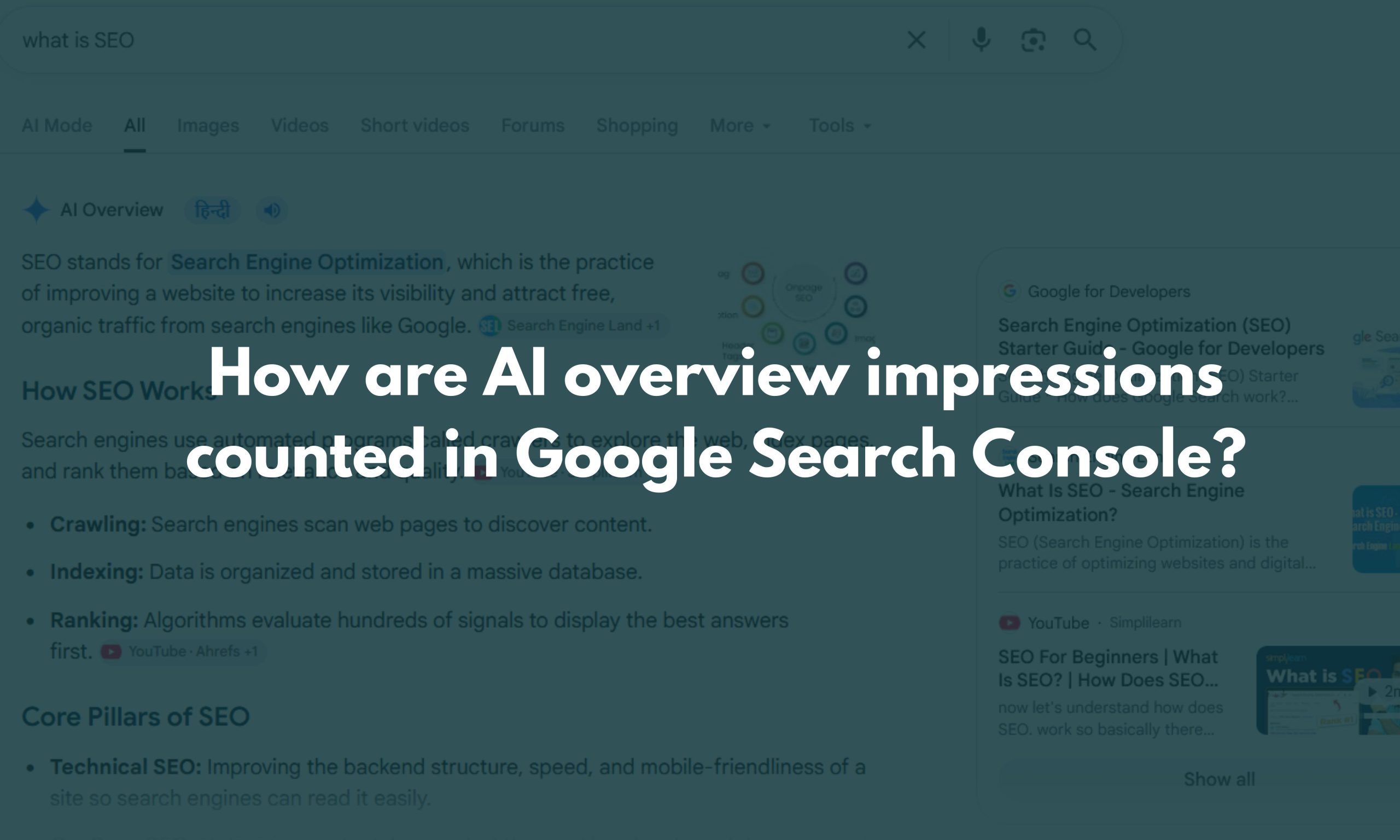 How are AI overview impressions counted in Google Search Console