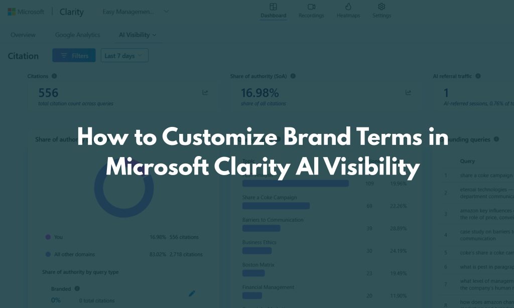 How to Customize Brand Terms in Microsoft Clarity AI Visibility